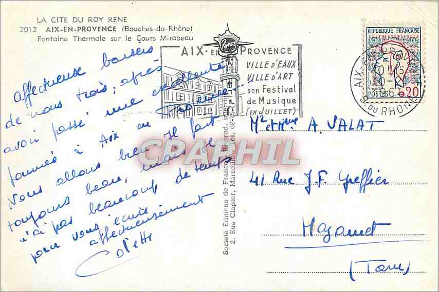 Aix-en-Provence — Fuente Termal en el Cours Mirabeau — Sociedad Éditions de France — Reverso