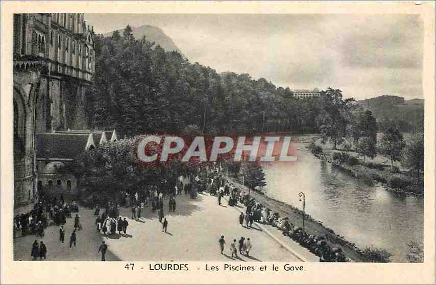 CPA Lourdes Les Piscines et la Gave 