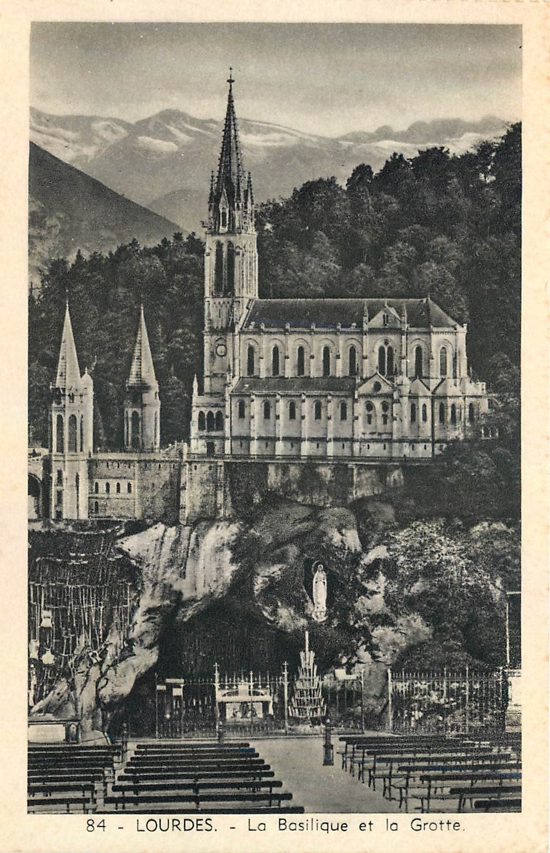 CPA Lourdes La Basilique et la Grotte 