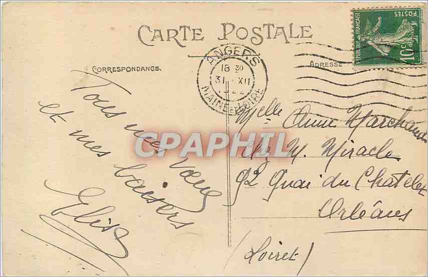 CPA Angers Vue sur le Mail  — Rückseite