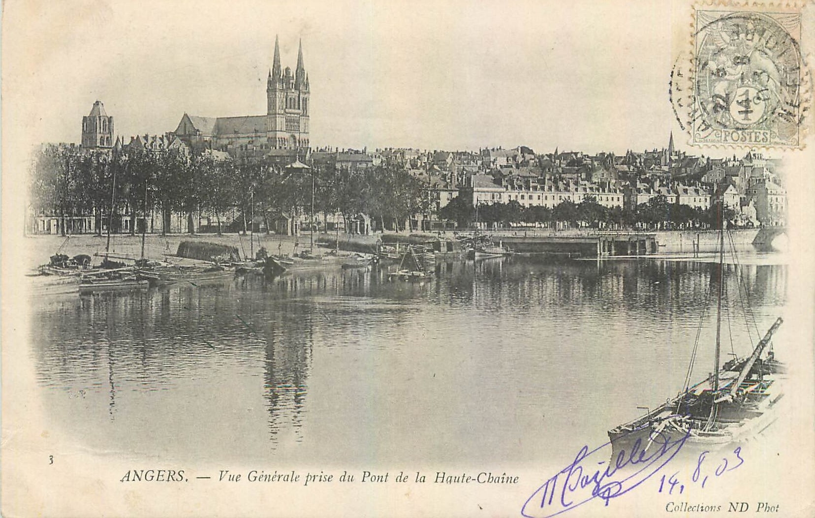 CPA Angers Vue generale prise du Pont de la Haute Chaine 