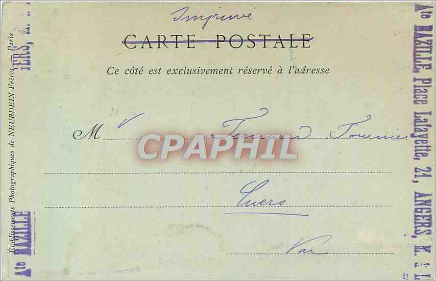 CPA Angers Vue generale prise du Pont de la Haute Chaine  — Rückseite
