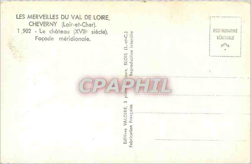 CPM Cheverny Loir et Cher Le Chateau Facade meridionale  — Rückseite