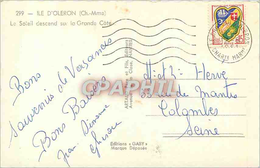 CPM Ile d'Oleron Ch Mme Le Soleil descend sur la Grande Cote  — Rückseite