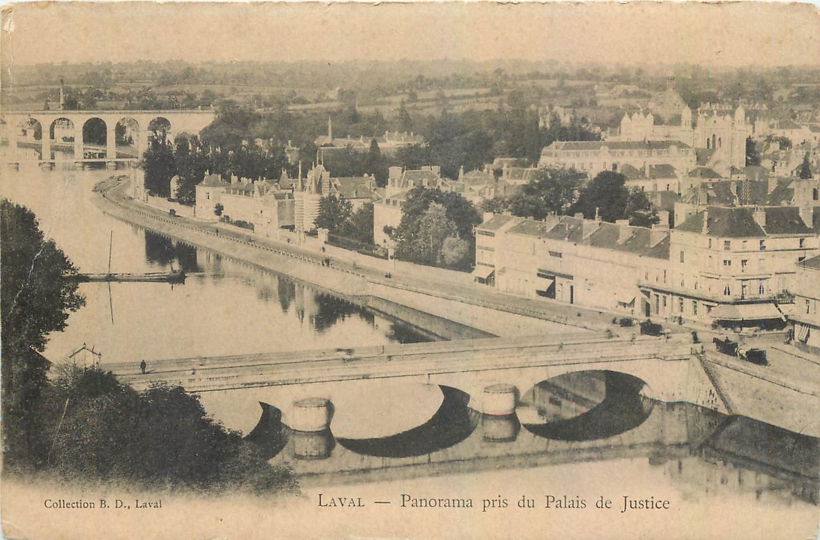 CPA Laval Panorama pris du Palais de Justice 