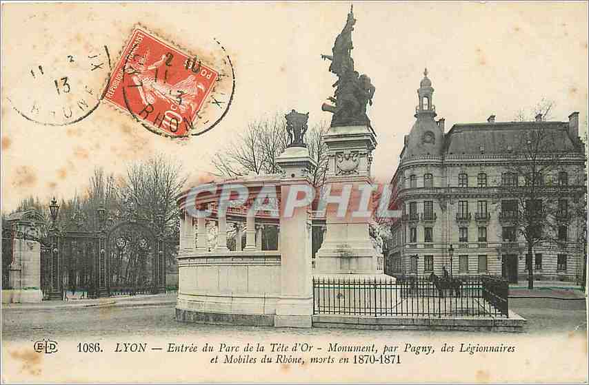 CPA Lyon Entree du Parc de la Tete d'Or 