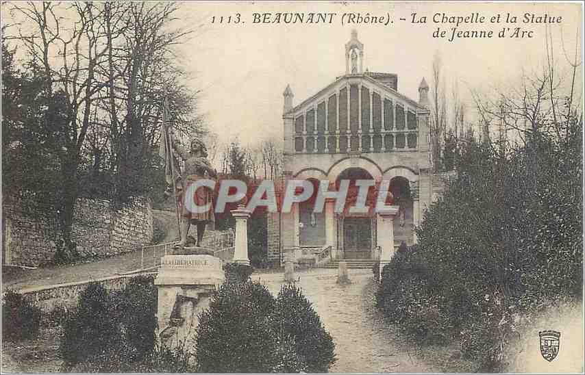 CPA Beaunant Rhone La Chapelle et la Statue de Jeanne d'Arc 
