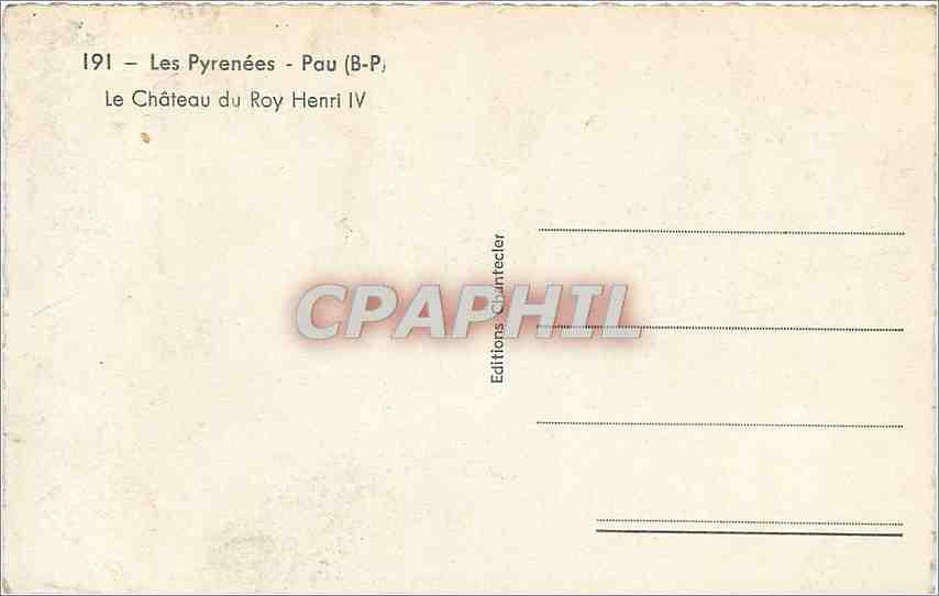 CPM Pau BP Le Chateau du Roy Henri IV  — Rückseite
