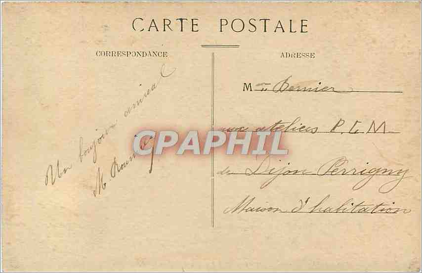 CPA Lyon Pont Lafayette et Coteau de Fourviere Tramway — Verso