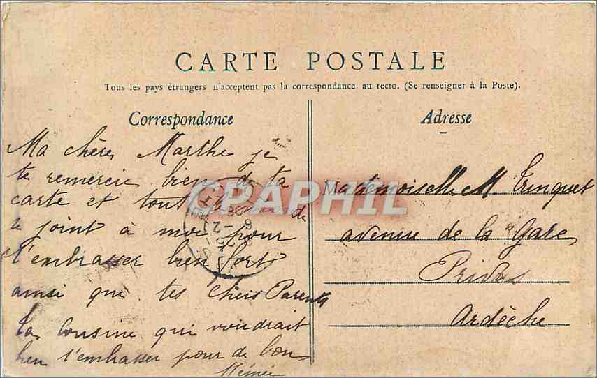 CPA Lyon Monument Carnot Place de la Republique  — Verso