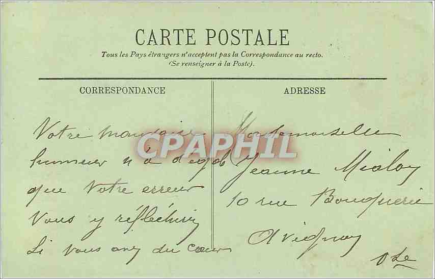CPA Lyon La Bourse  — Verso