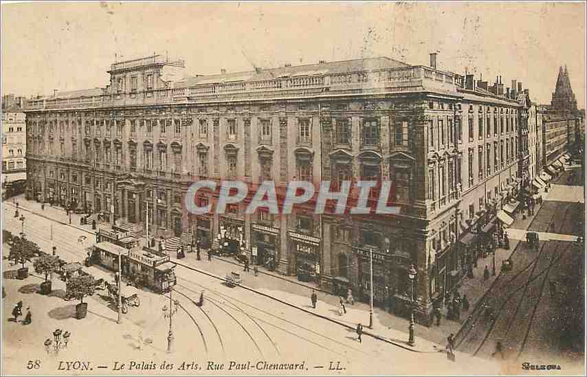 CPA Lyon Le Palais des Arts Rue Paul Chenavard Tramway