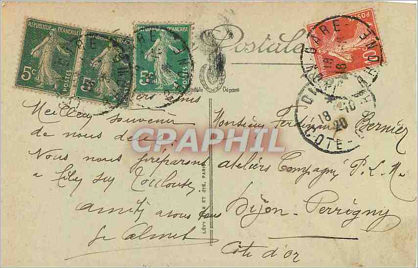 CPA Lyon Le Palais des Arts Rue Paul Chenavard Tramway — Verso