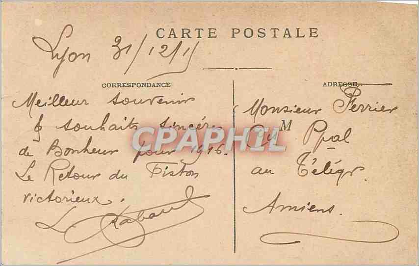 CPA Lyon Pont de la Guillotiere Hotel Dieu et Coteau de Fourviere  — Verso
