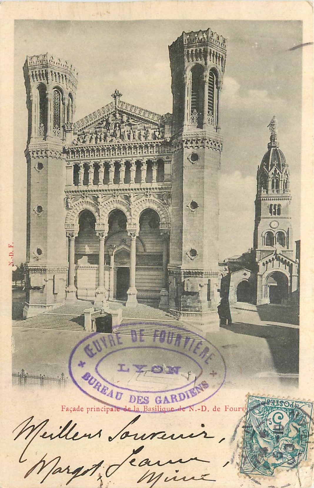 CPA Facade principale de la Basilique de ND de Fourviere 
