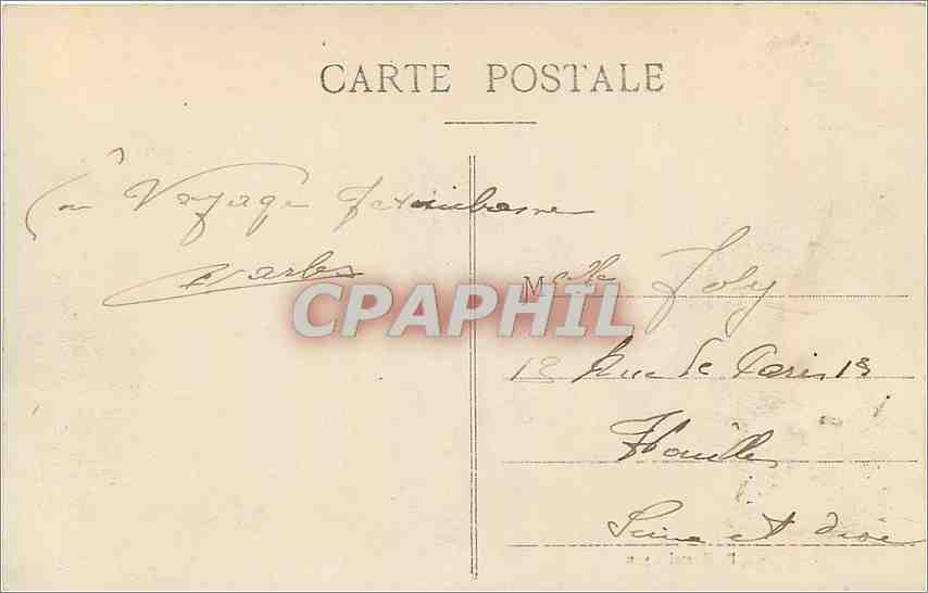 CPA Lyon Place des Terreaux Hotel de Ville et Fontaine Bartholdi  — Verso