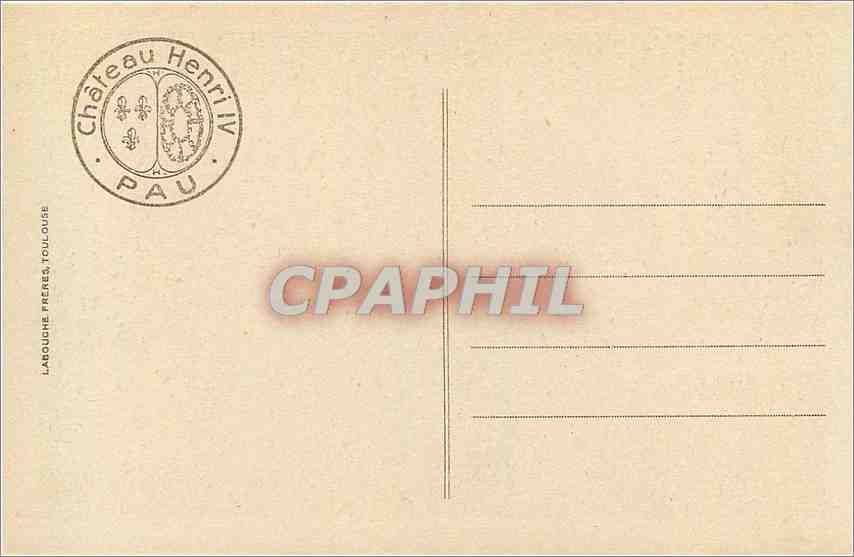 Pau - Château Henri IV - Salle des Officiers de Service — Verso