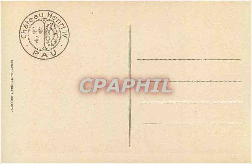 CPA Pau Chateau Henri IV Donjon Facade et Entree  — Verso