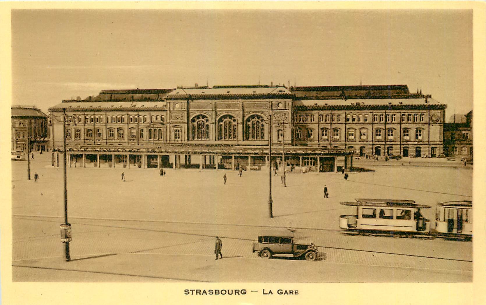 CPA Strasbourg La Gare Tramway
