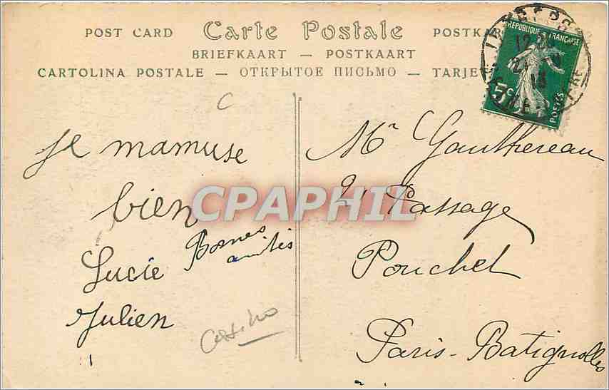 CPA Le Treport Le Casino et les Falaises  — Rückseite