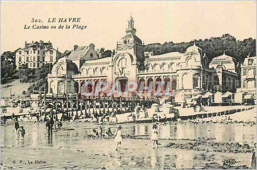CPA Le Havre Le Casino vu de la Plage 