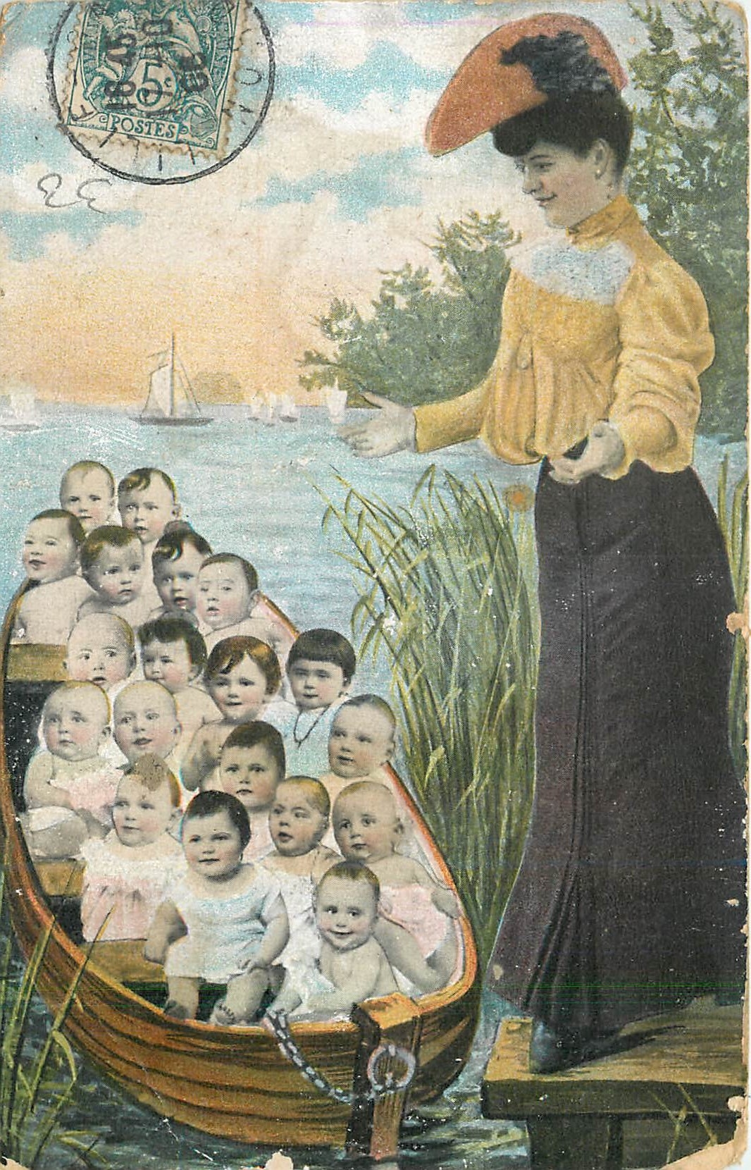 CPA Femme Enfants 