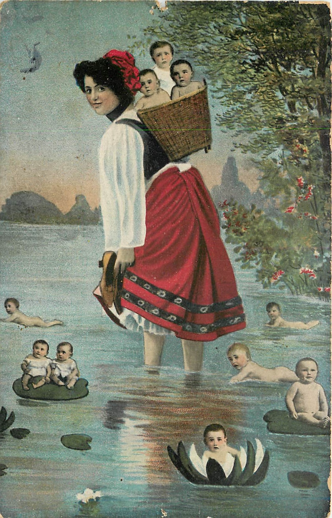 CPA Femme Enfants 