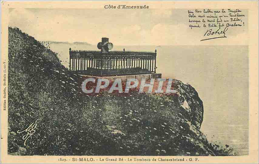 St-Malo - Le Grand Bé - Das Grab von Chateaubriand - Edition Gauthin, Sèvres - n°V