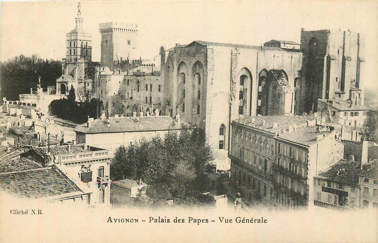 CPA Avignon Palais des Papes Vue Generale 