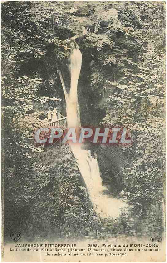 CPA Environs du Mont Dore La cascade du plat a barbe