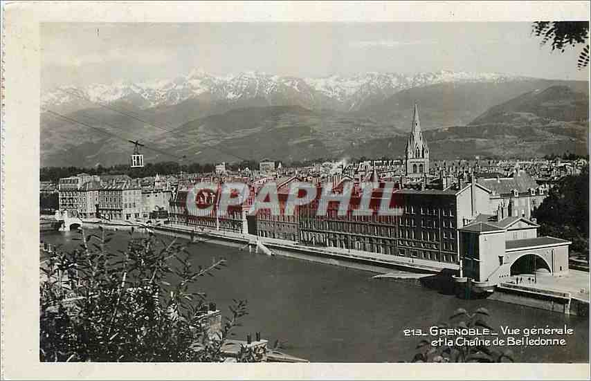 Grenoble — Vue générale et la Chaîne de Belledonne — Édition A. CIGOGNE