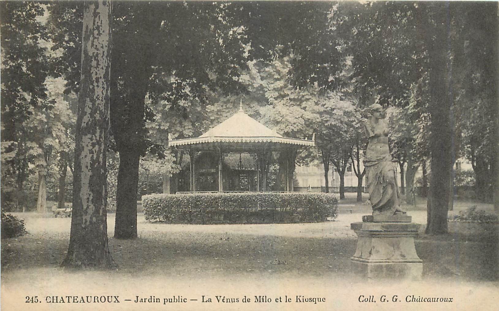CPA Chateauroux Jardin Public La Venus de Milo et le Kiosque 