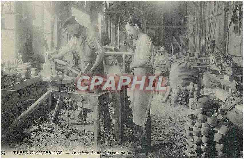 Innenraum einer Schuhfabrik — Auvergne — Verlag: Cartes d'Autrefois, n° 54