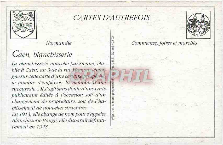 REPRO Rue Hamon Caen Succursale a Riva Bella Sur la Plage  — Verso