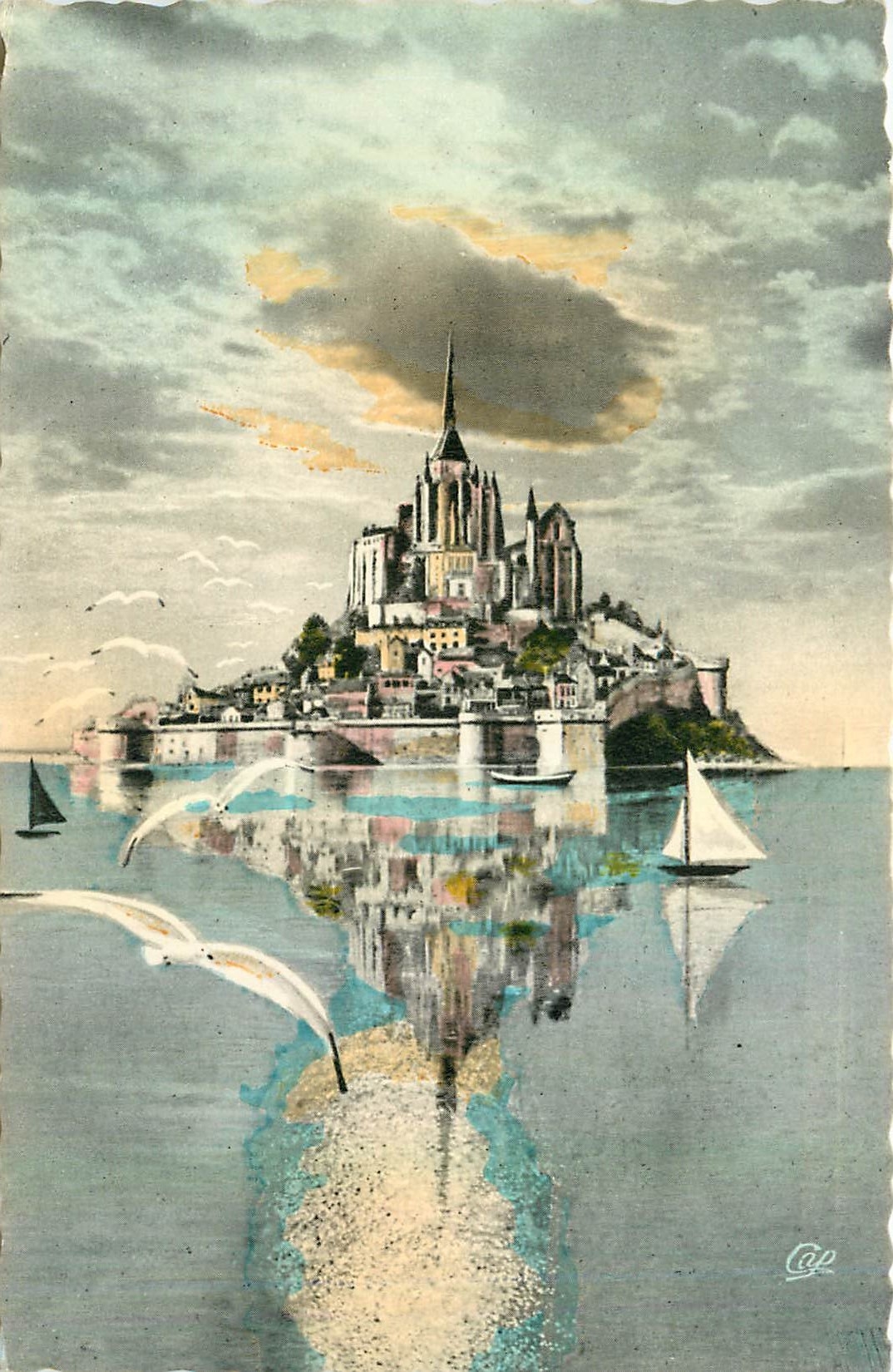 Le Mont Saint-Michel — vue du côté est — Cap 208
