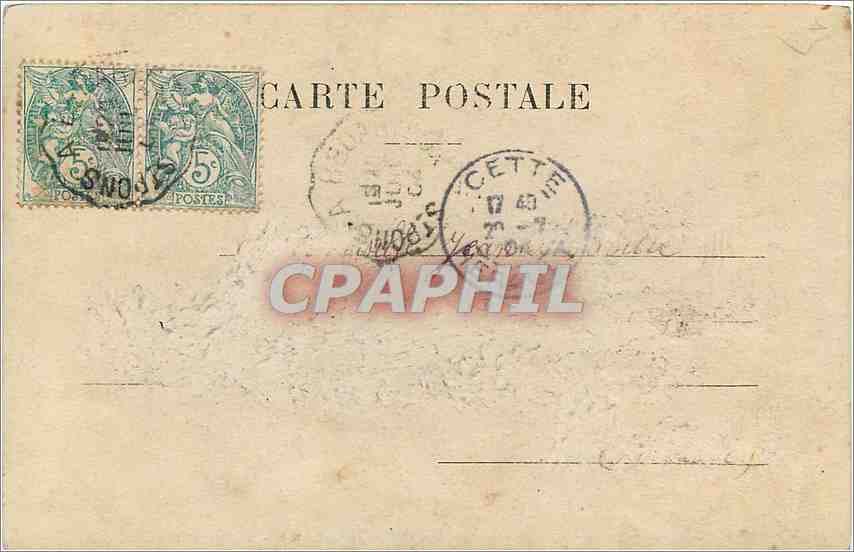 Jeune fille souriante — devant un grand bouquet de roses — carte postale n°281 — Achterkant