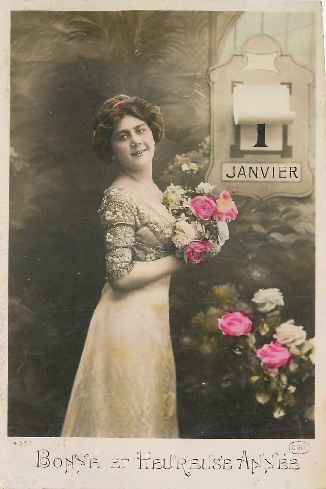 CPA Bonne et Heureuse Annee Femme