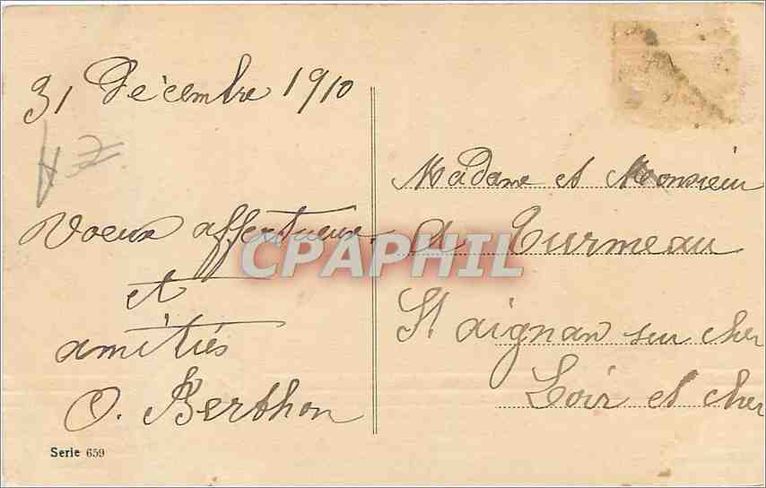 CPA Bonne et heureuse Annee Fleurs — Rückseite