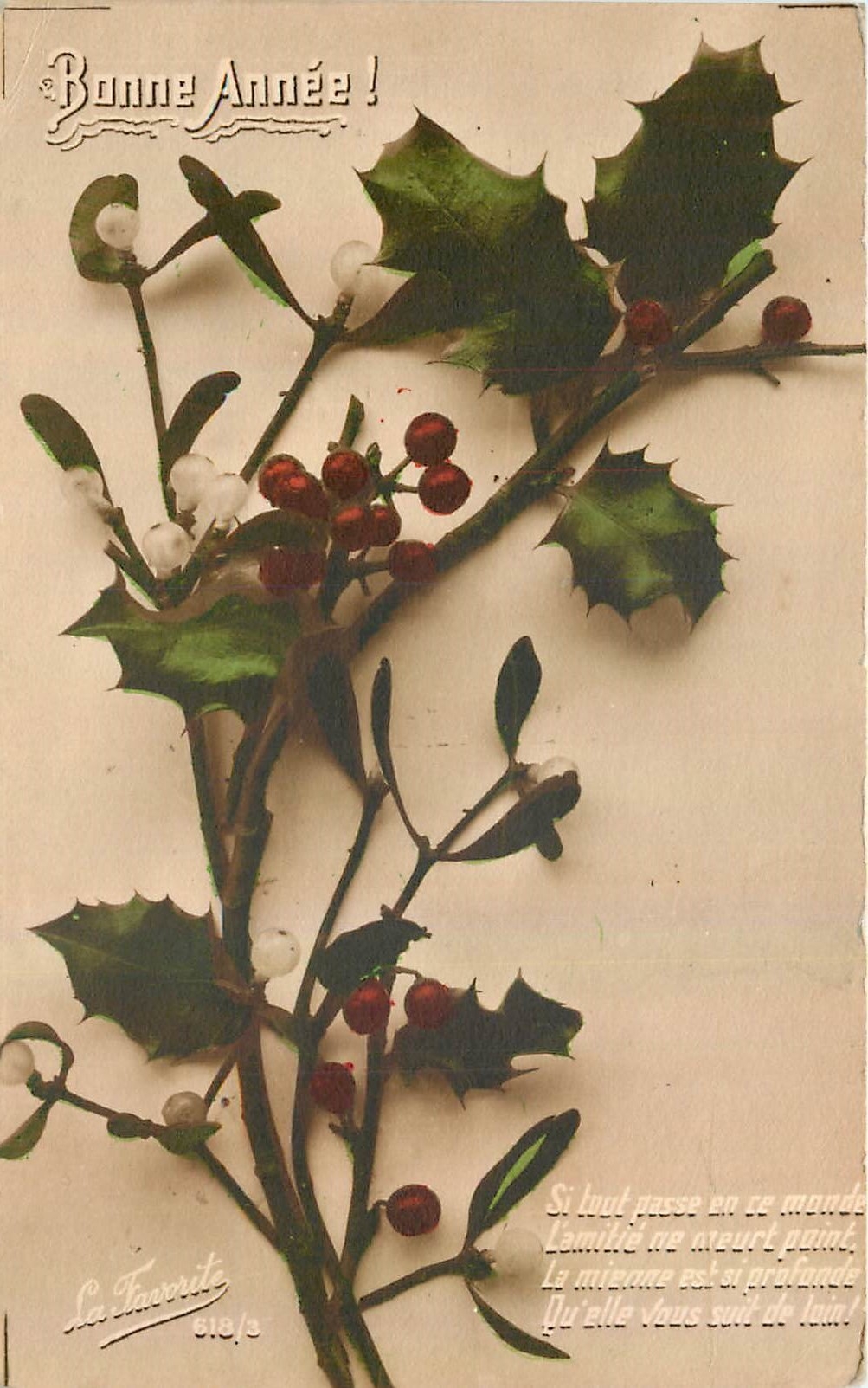 CPA Bonne Annee Fleurs