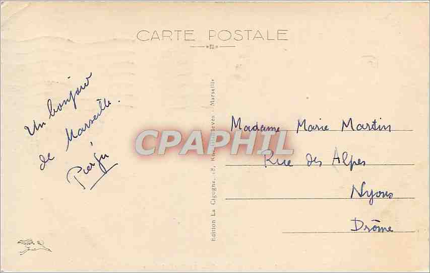 CPA Marseille Le Fort St Jean  — Rückseite