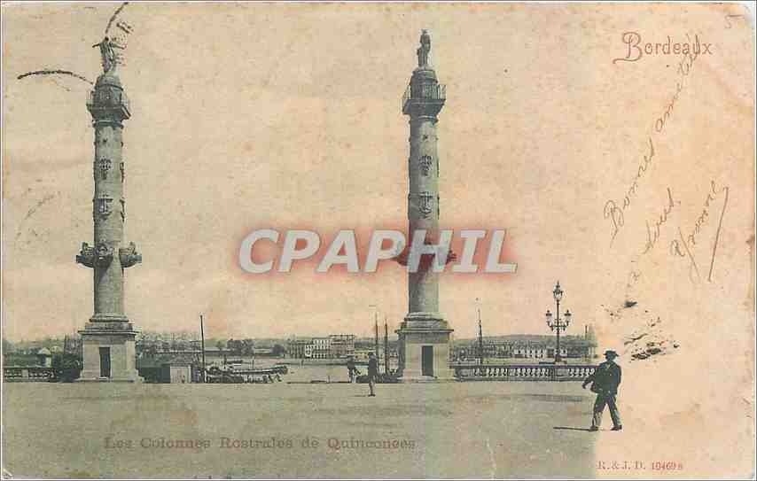 CPA Bordeaux Les Colonnes Rostrales de Quinconces 