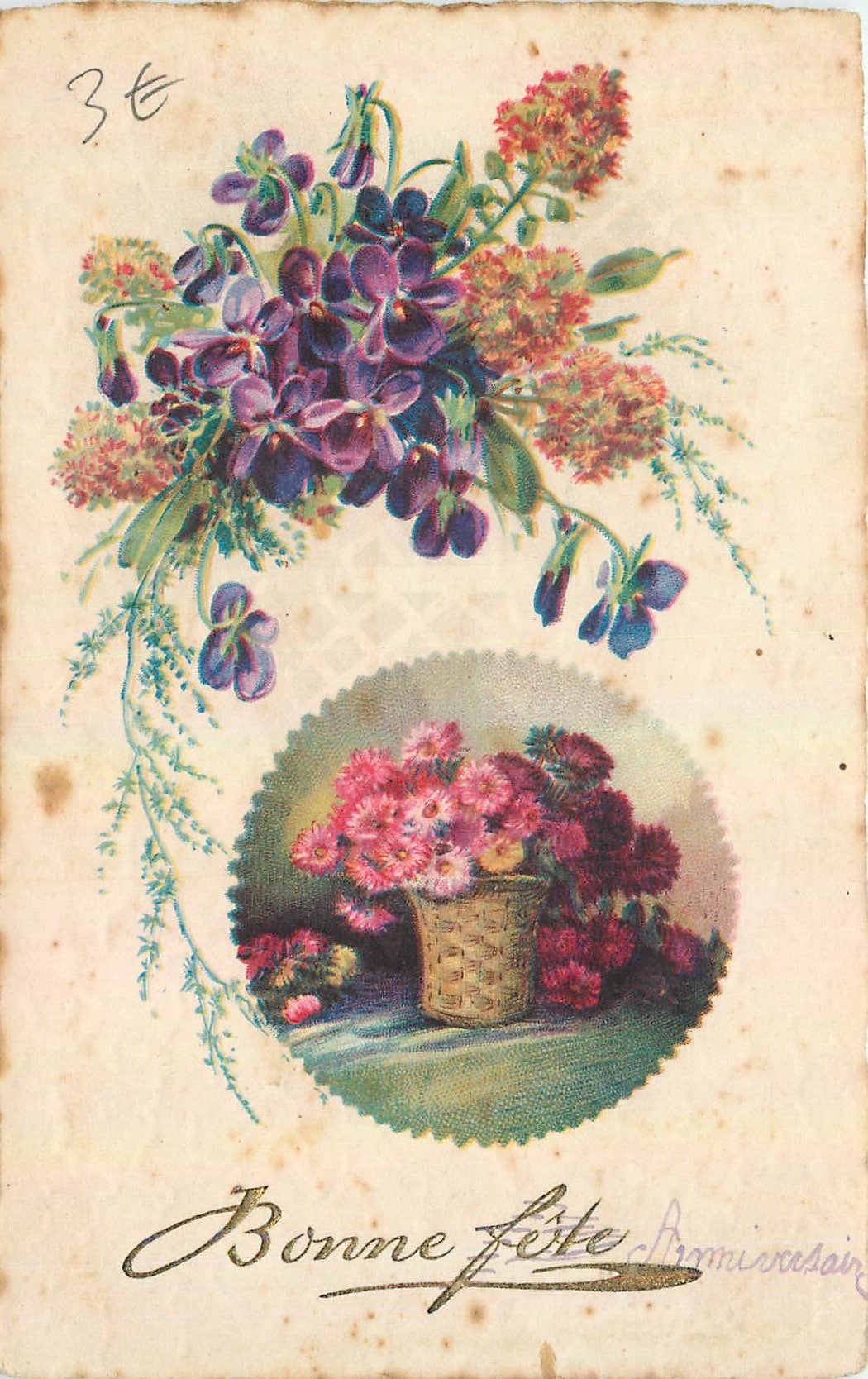 CPA Bonne Fete Fleurs