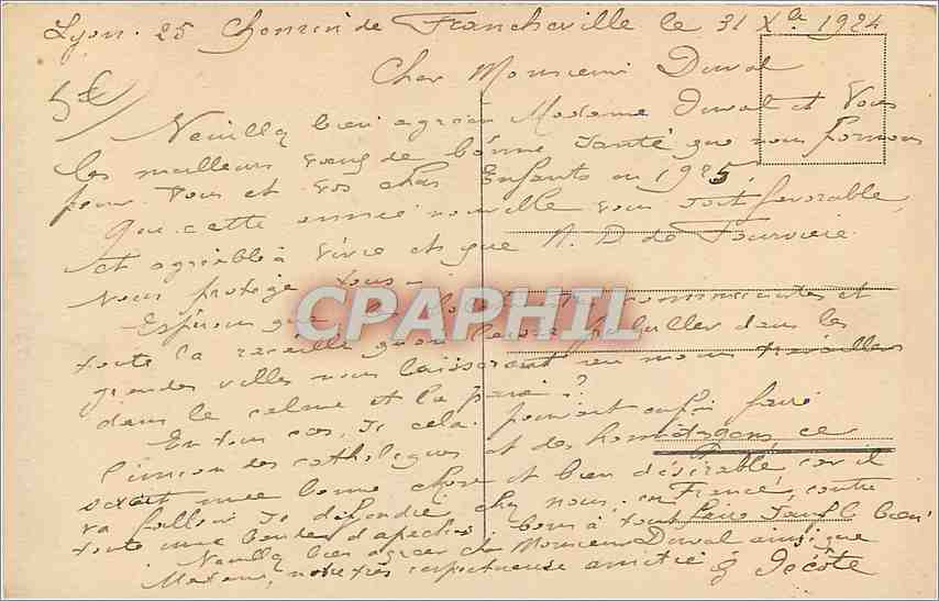 CPA Lyon Eglise de Saint Just Le vitrail du Bon Pasteur  — Verso