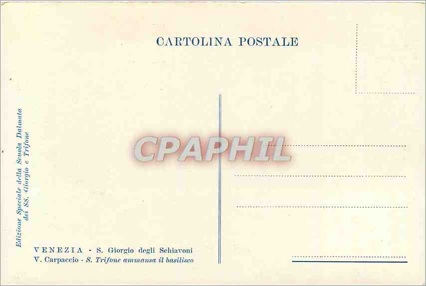 CPA Venezia S Giorgio degli Schiavoni  — Rückseite