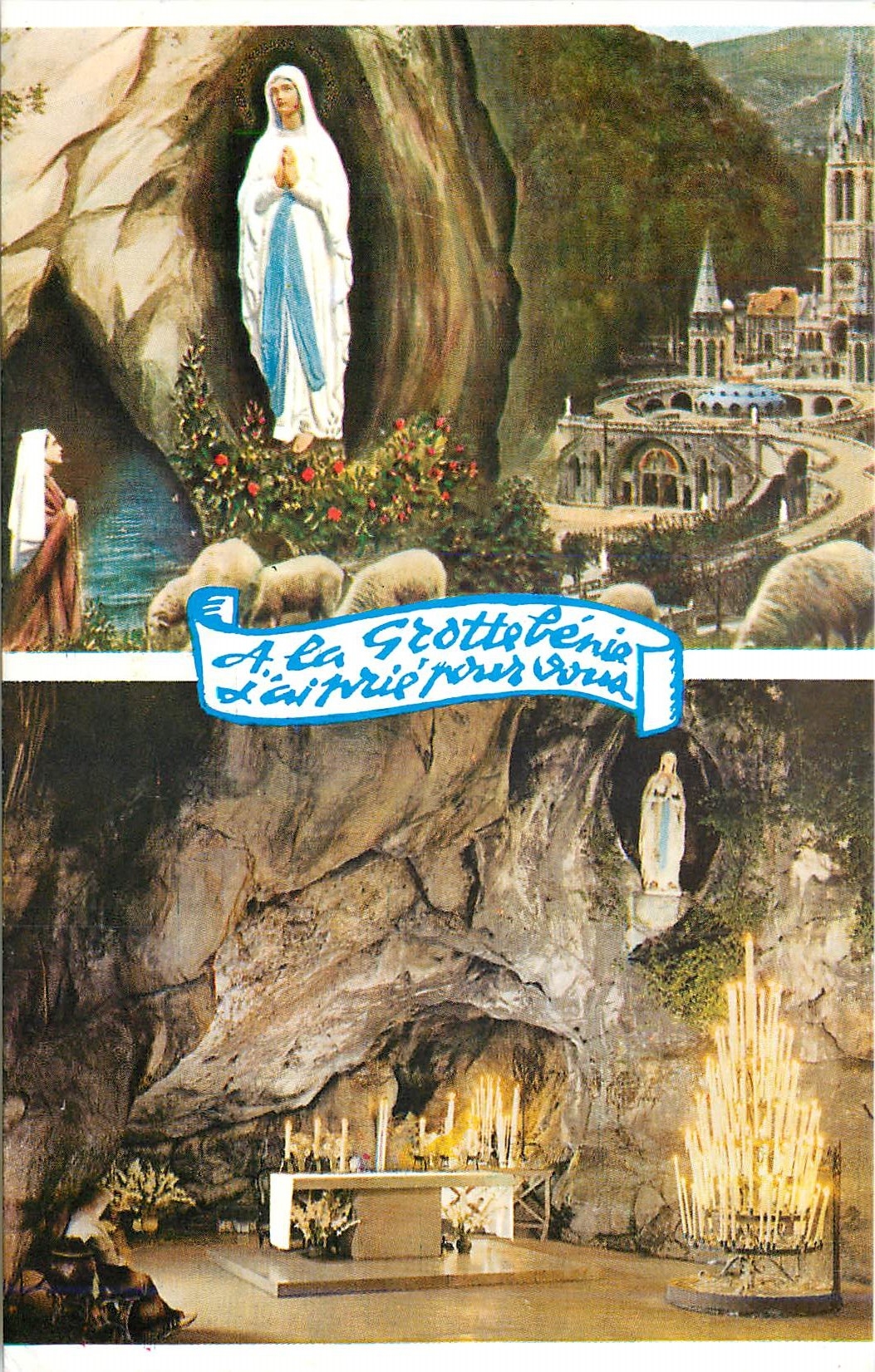 CPA Lourdes La Basilique l'Apparition et la Grotte 