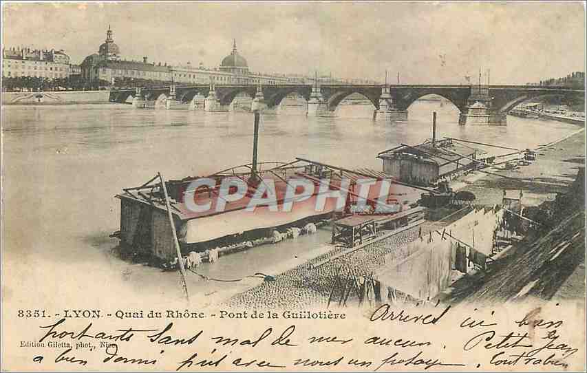 LYON - Quai du Rhône - Pont de la Guillotière — Edition Giletta, n° 8351