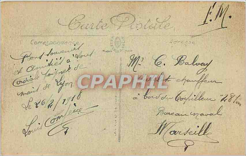 CPA Lyon Une Revue des Troupes sur la Place Bellecour  — Rückseite