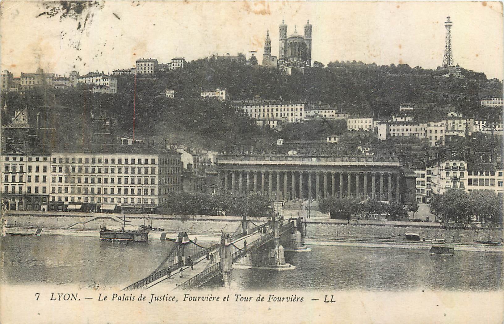 CPA Lyon Le Palais de Justice Fourviere et Tour de Fourviere 