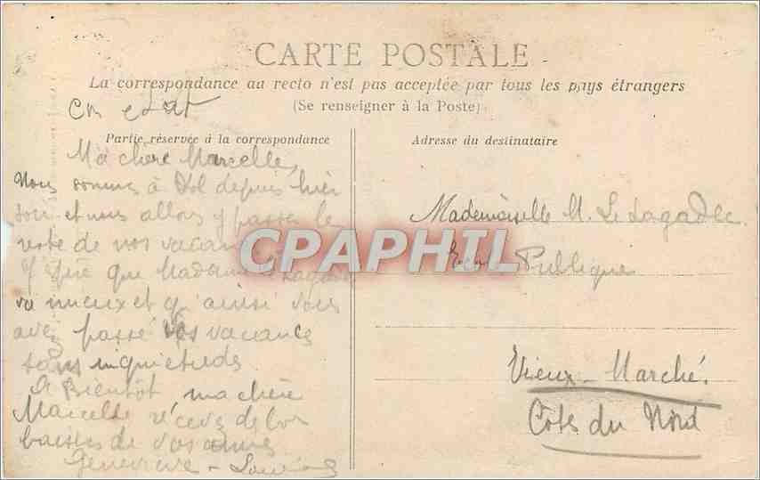 CPA Dol de Bretagne La promenade des Donver  — Rückseite