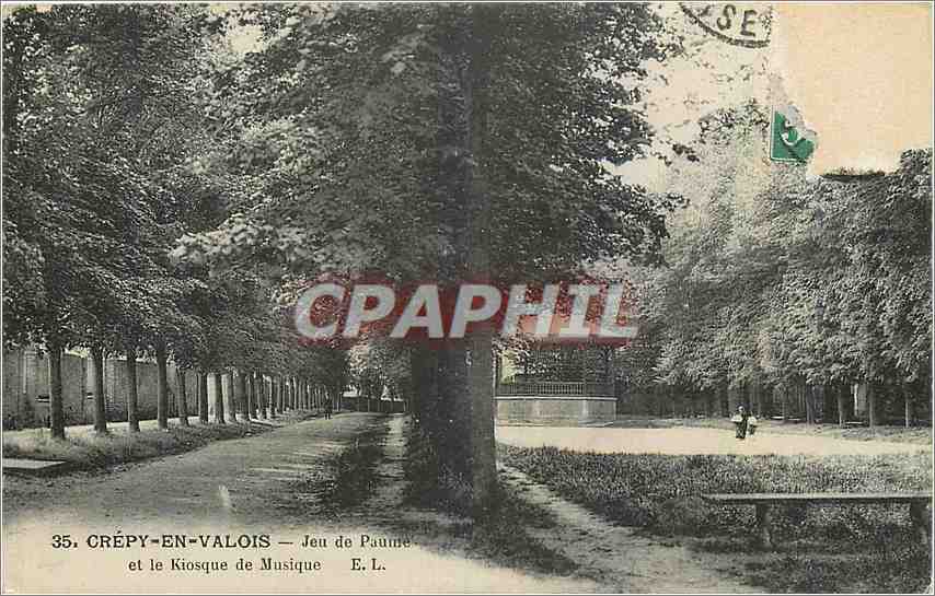 Crépy-en-Valois — Jeu de Paume et le Kiosque de Musique — E. L.